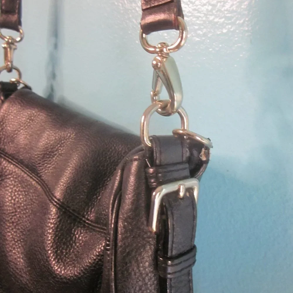 Kate Spade Black Pebbled Leather Purse Shoulder Bag Flap Top Bag